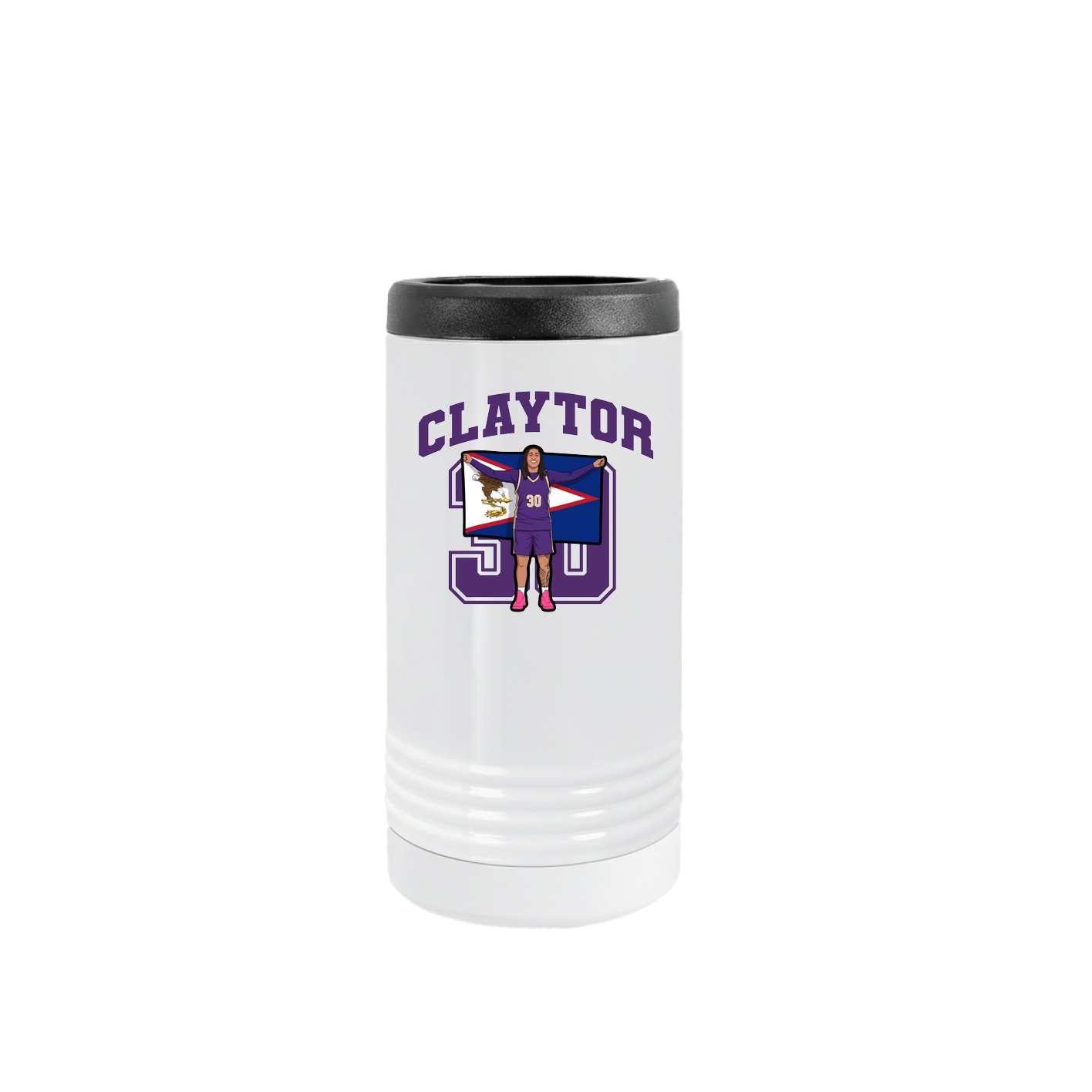 Slim Beverage Holder — Number in White