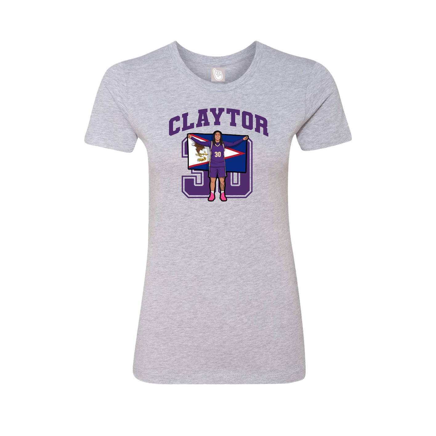 Fitted Women's Tee — Number in Grey
