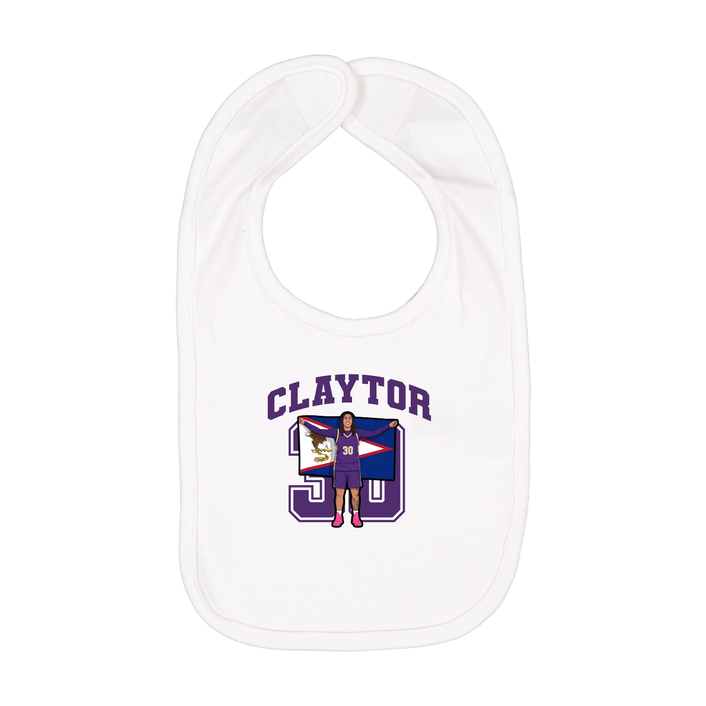 Infant Bib — Number in White