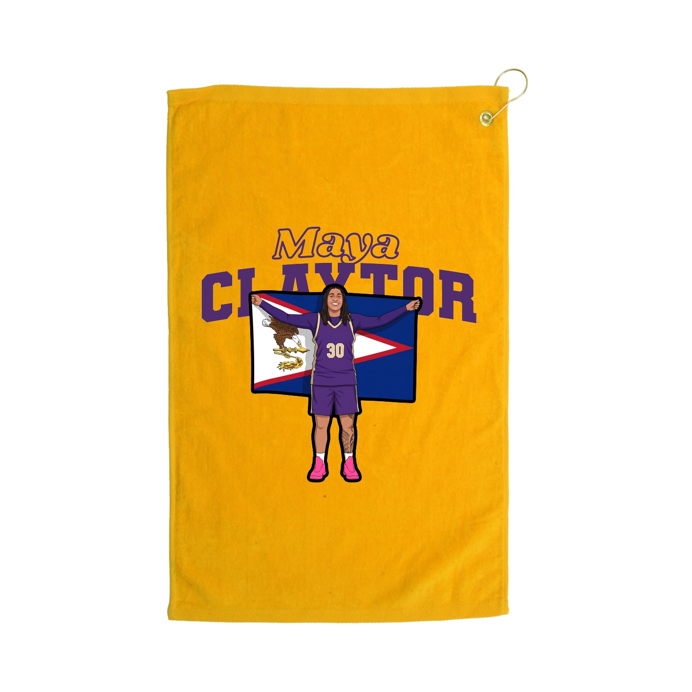 Golf Towel — Name Arch in Gold