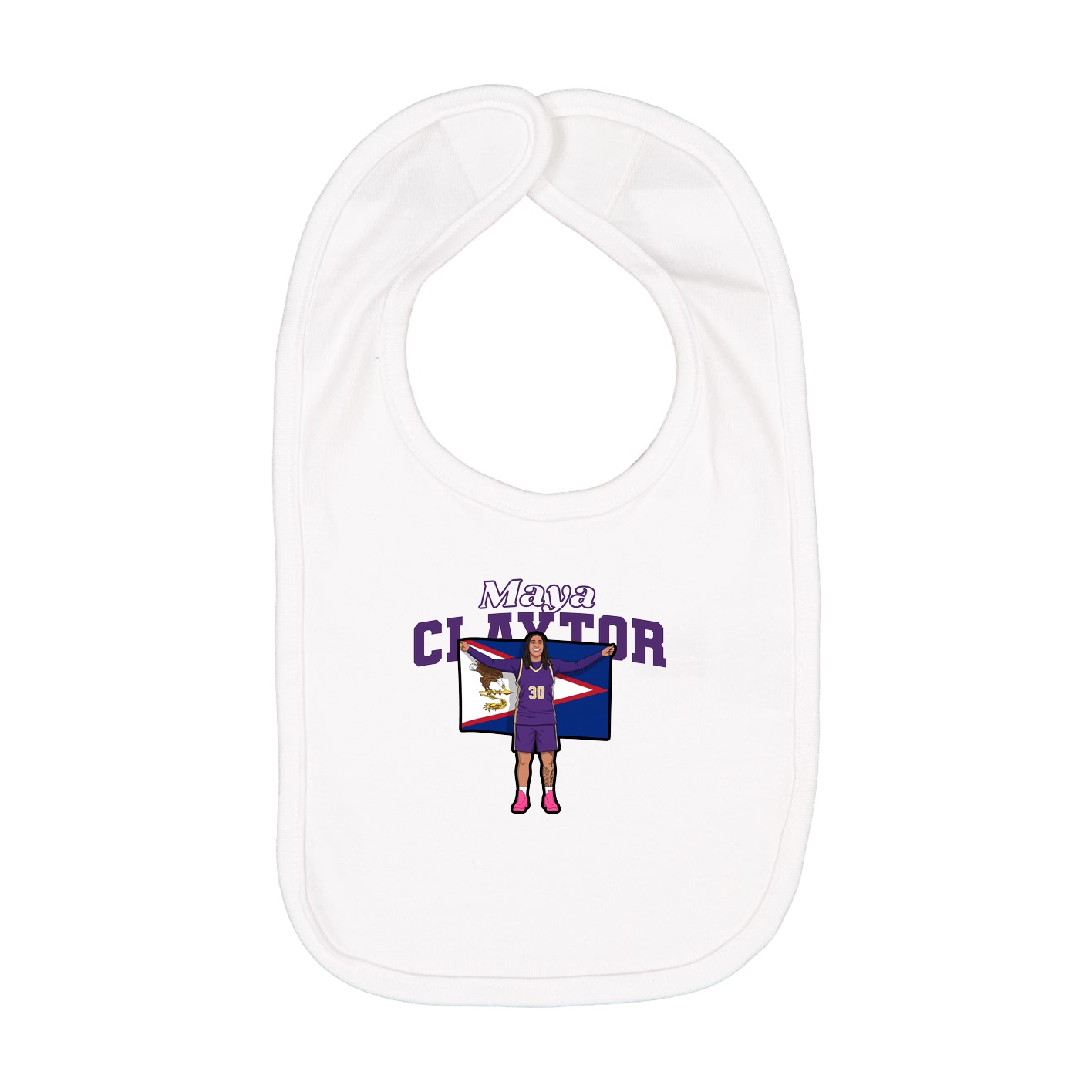 Infant Bib — Name Arch in White