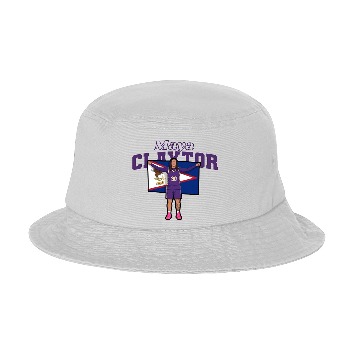 Bucket Cap — Name Arch in White
