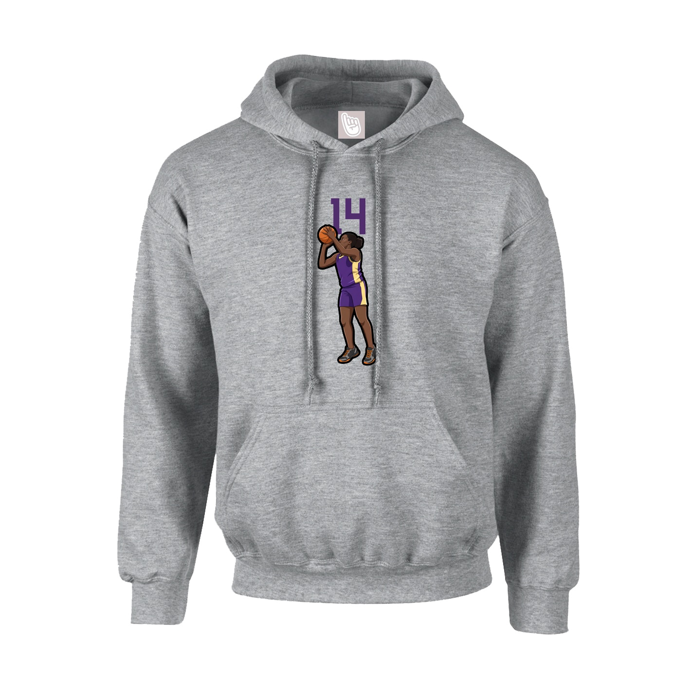 Youth Hoodie — Number Top in Grey