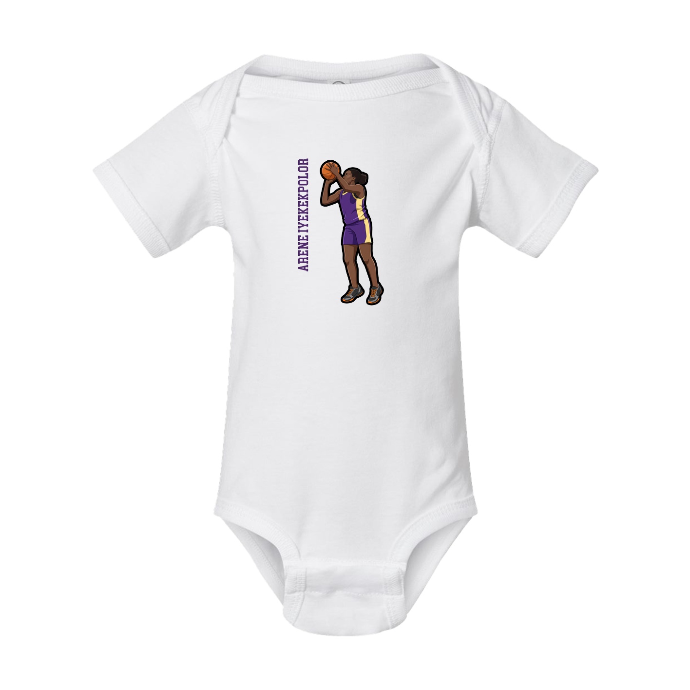 Baby Onesie — Name Vertical in White