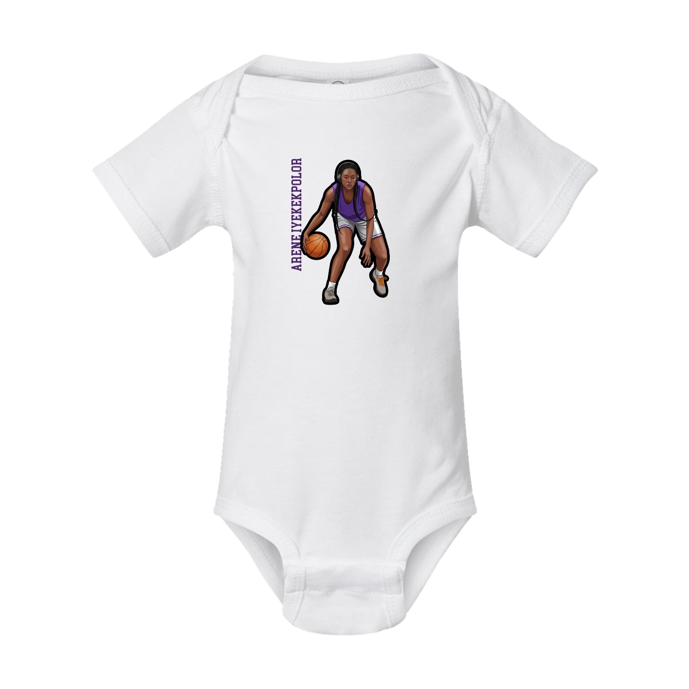 Baby Onesie — Name Vertical in White