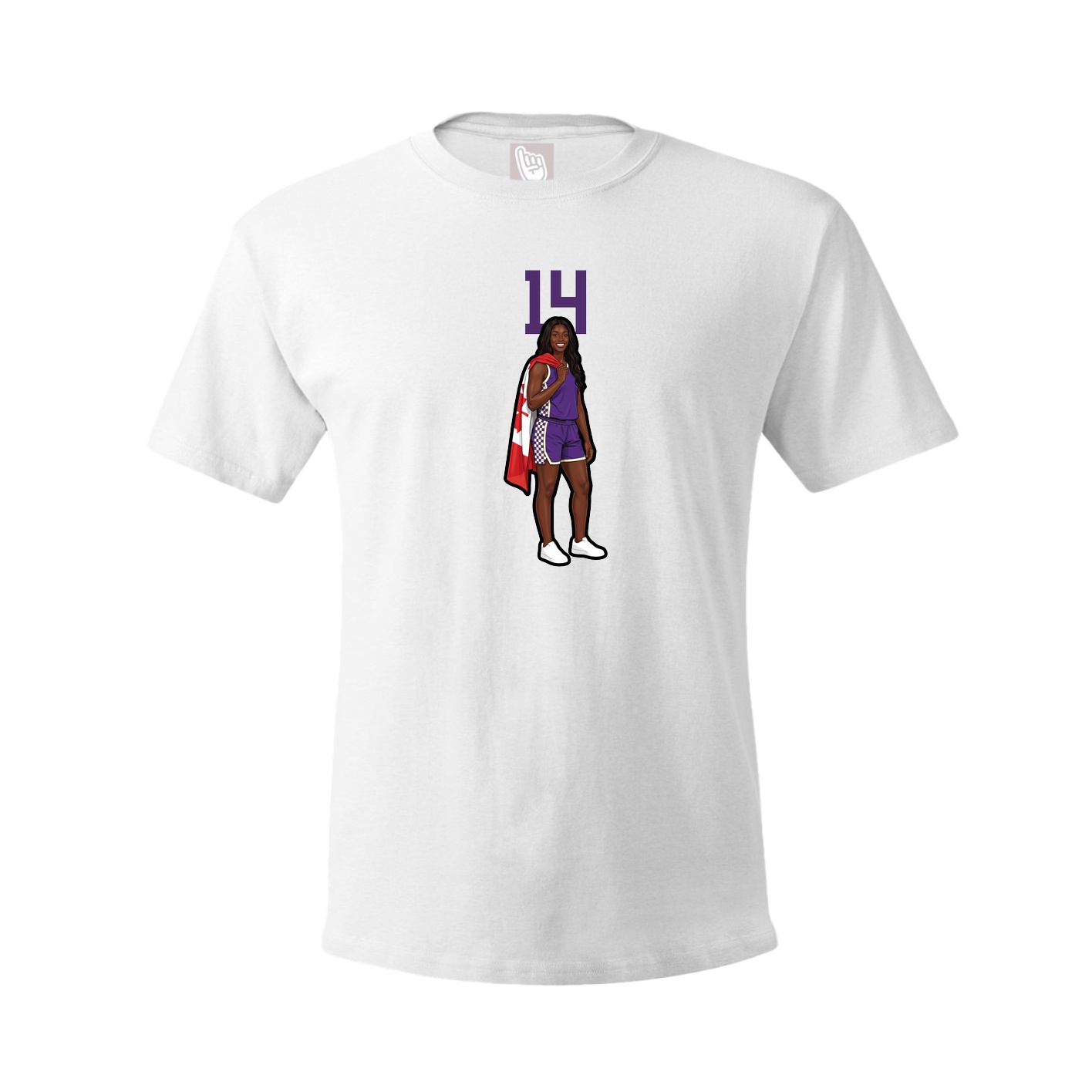 Youth Tee — Number Top in White