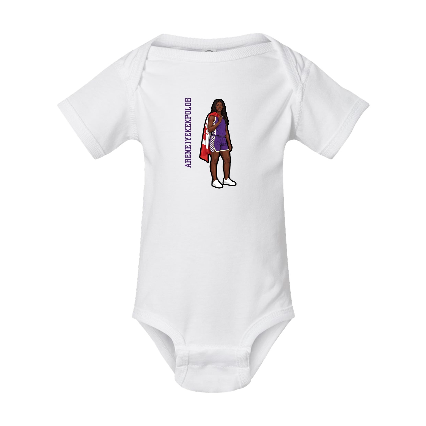 Baby Onesie — Name Vertical in White