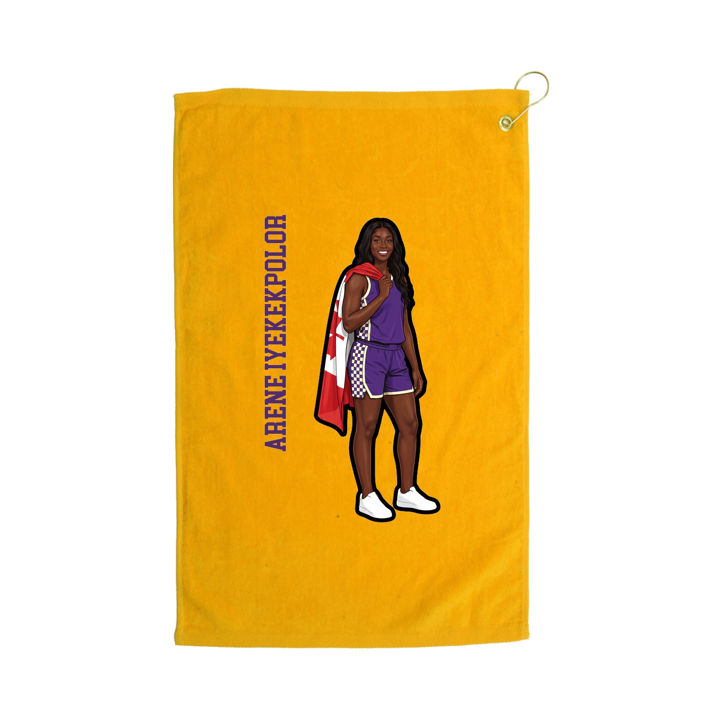 Golf Towel — Name Vertical in Gold