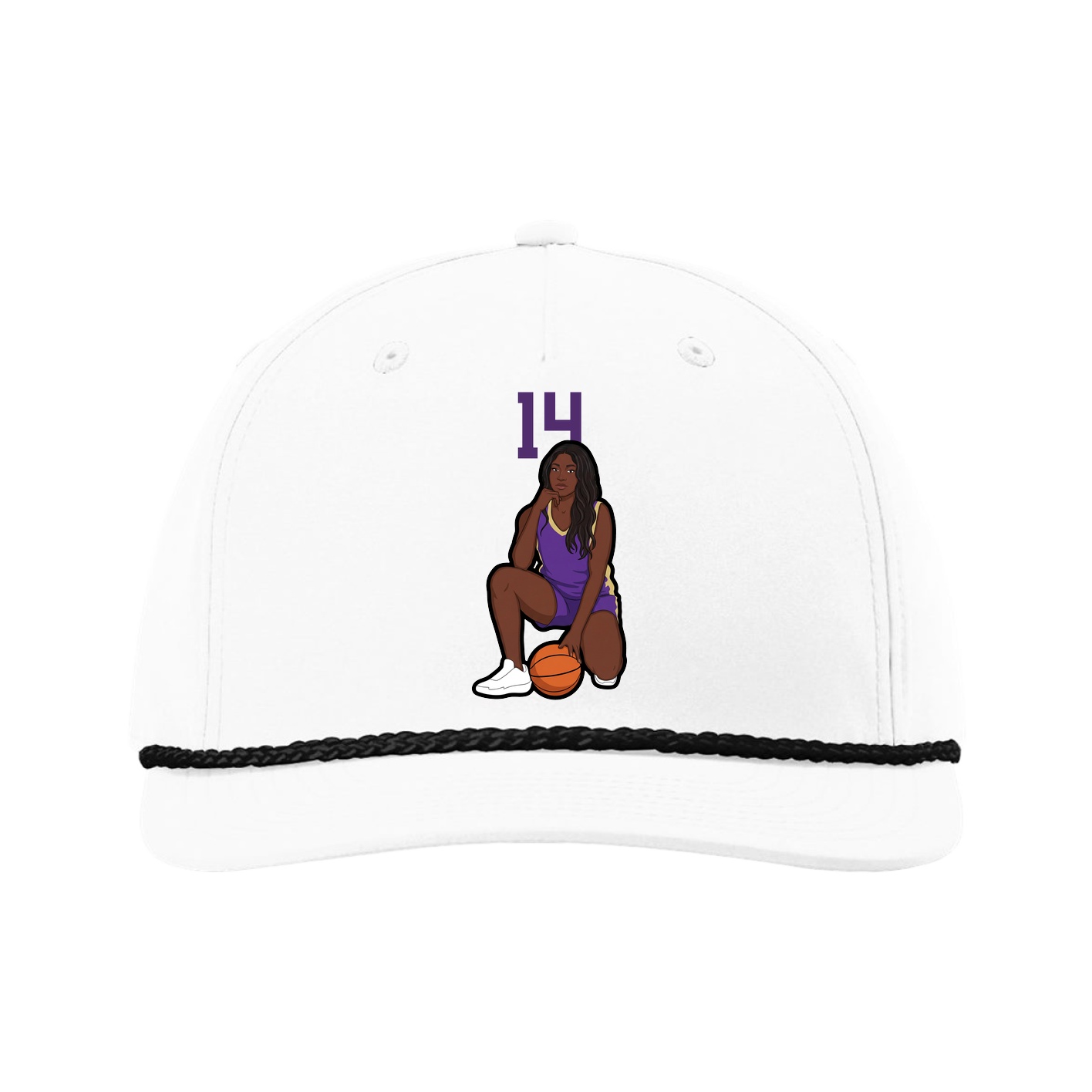 Five-Panel Classic Rope Cap — Number Top in White