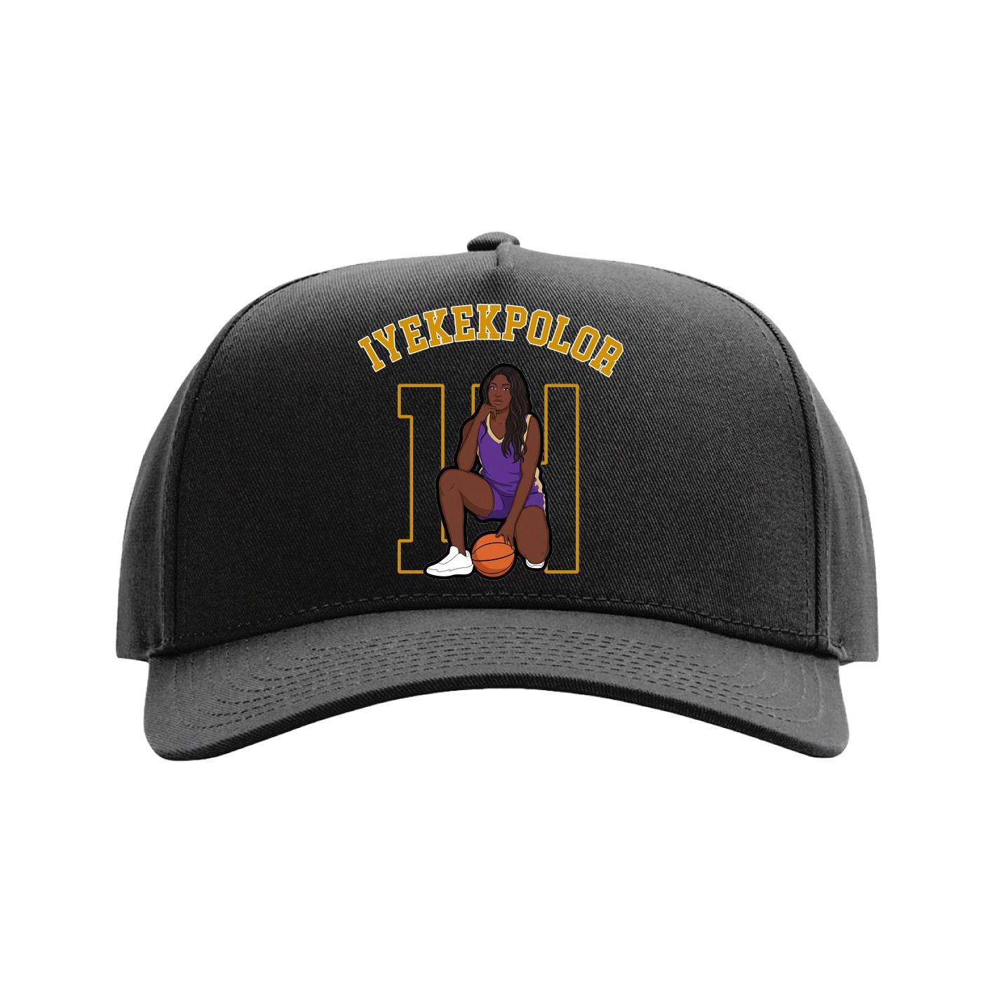 Full Fabric Five-Panel Champ Cap — Shirsey Arch in Black