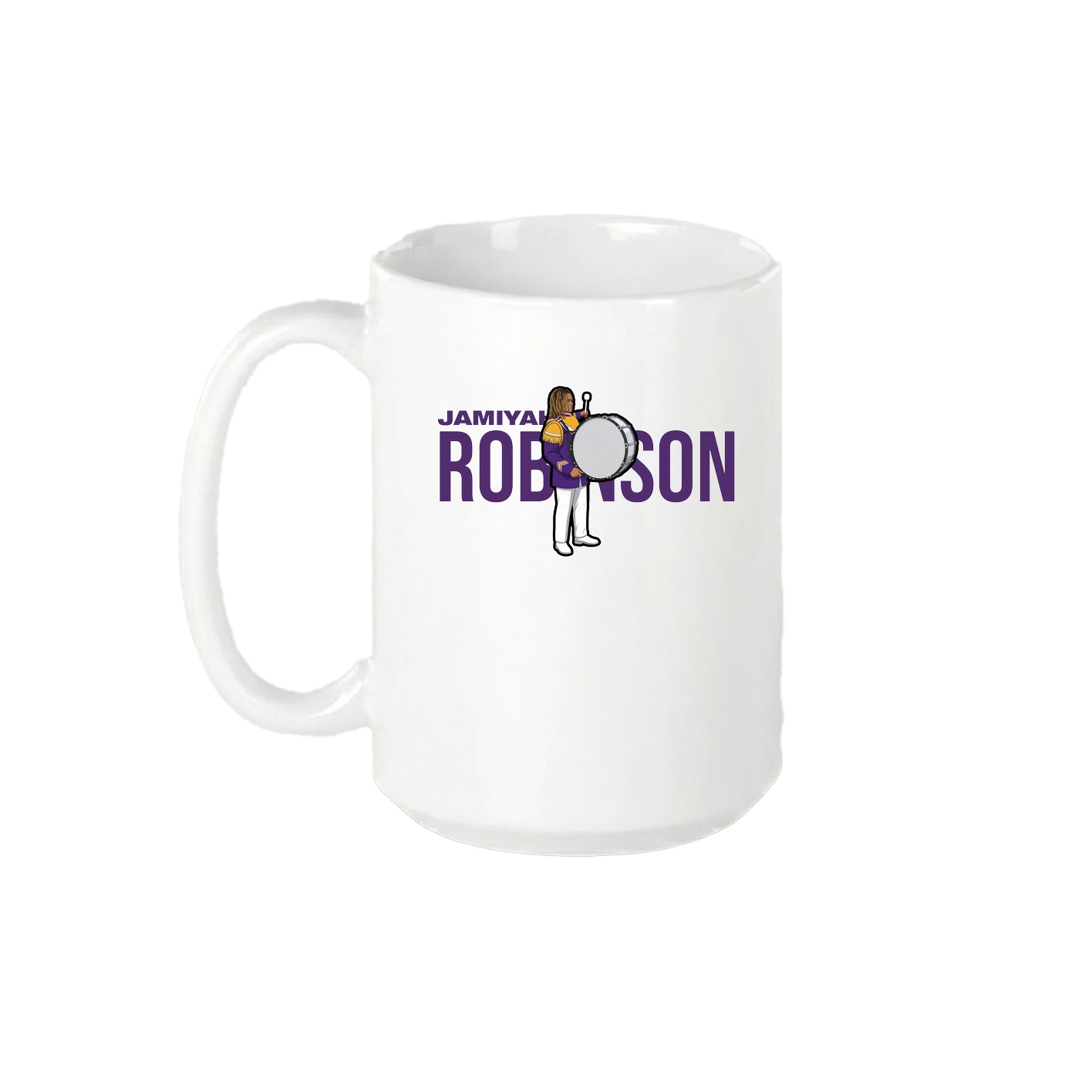 15oz Coffee Mug — Player Name in White