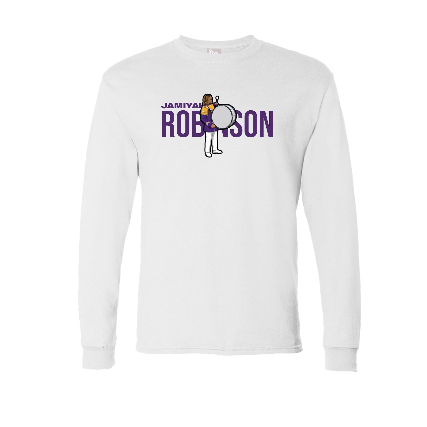 Long Sleeve Tee — Player Name in White