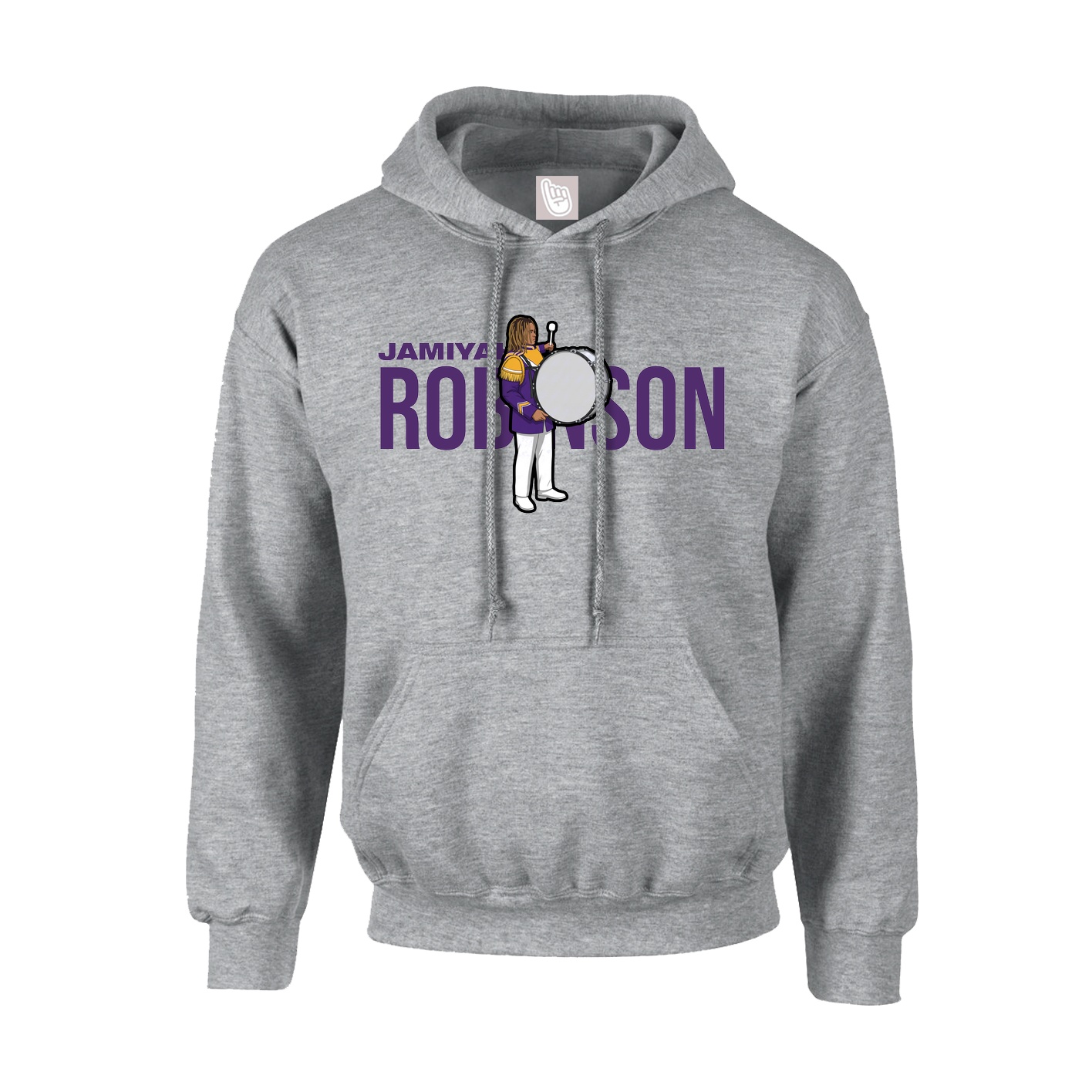 Hoodie — Player Name in Grey