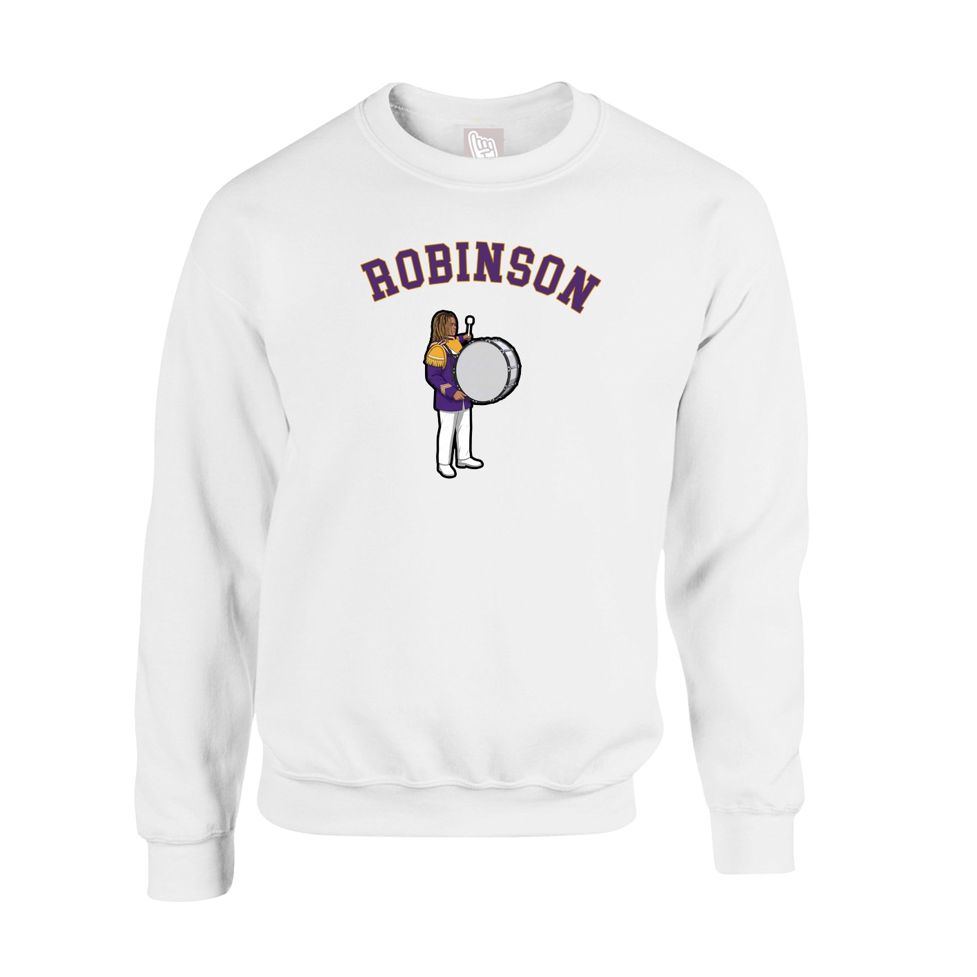 Fleece Crew — Shirsey Arch in White