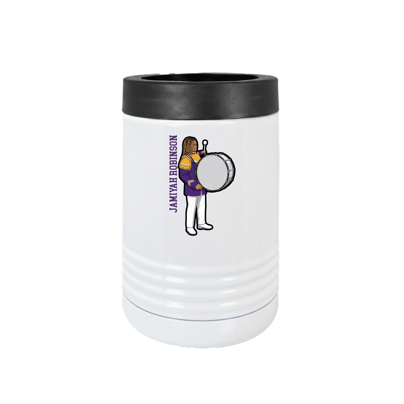 Beverage Holder — Name Vertical in White