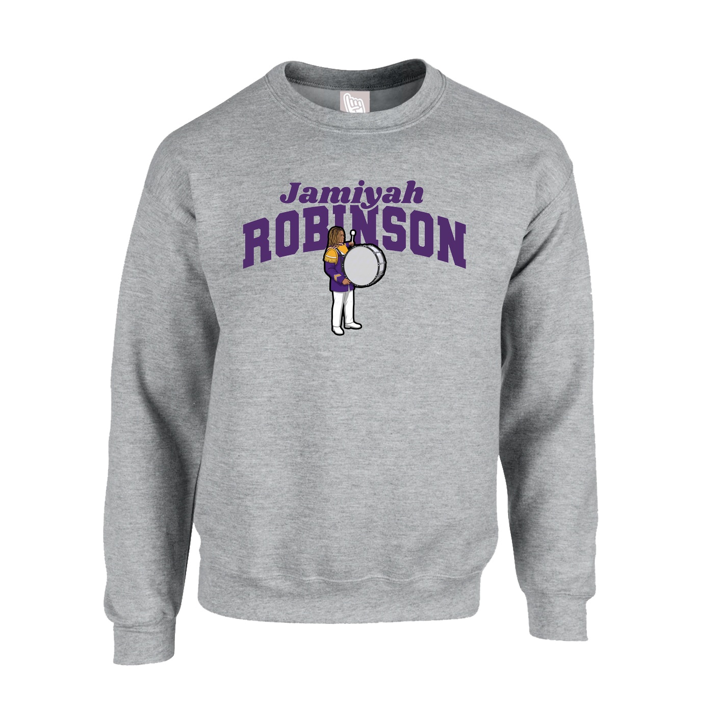 Fleece Crew — Signature Arch in Grey