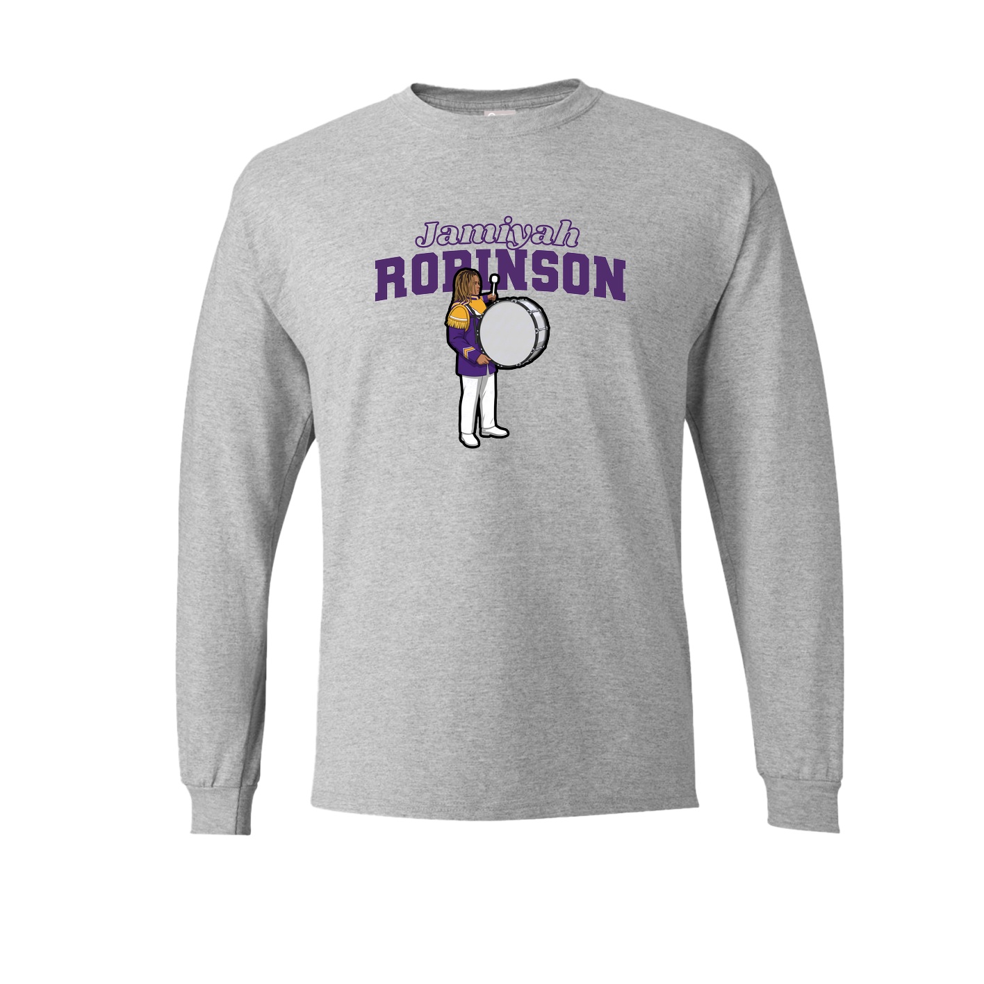 Long Sleeve Tee — Name Arch in Grey