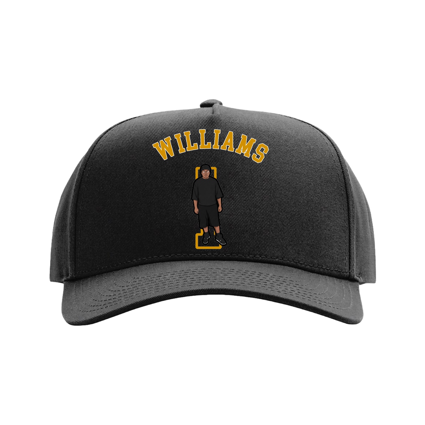 Full Fabric Five-Panel Champ Cap — Shirsey Arch in Black