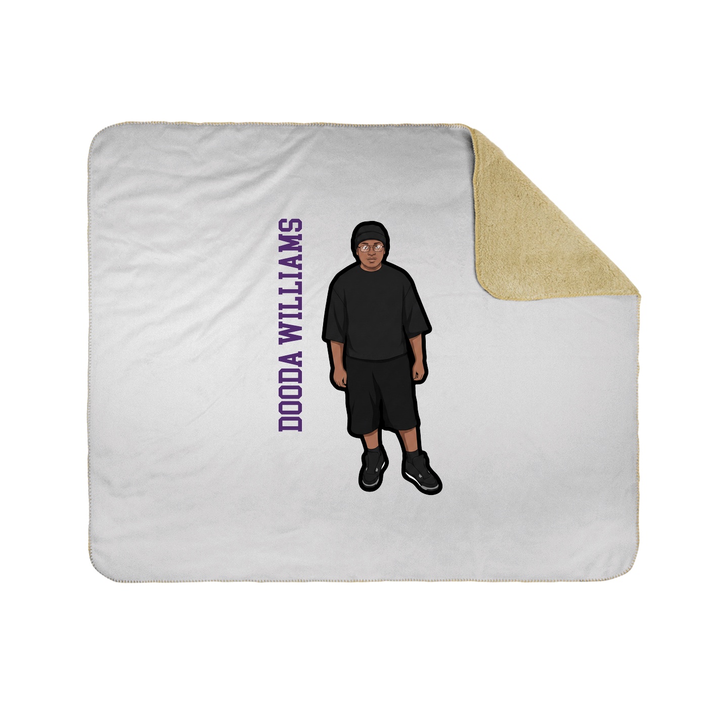 Throw Blanket — Name Vertical in White