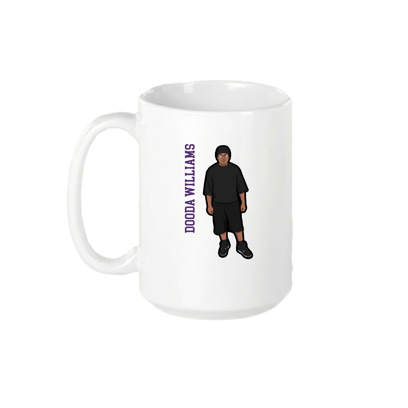15oz Coffee Mug — Name Vertical in White
