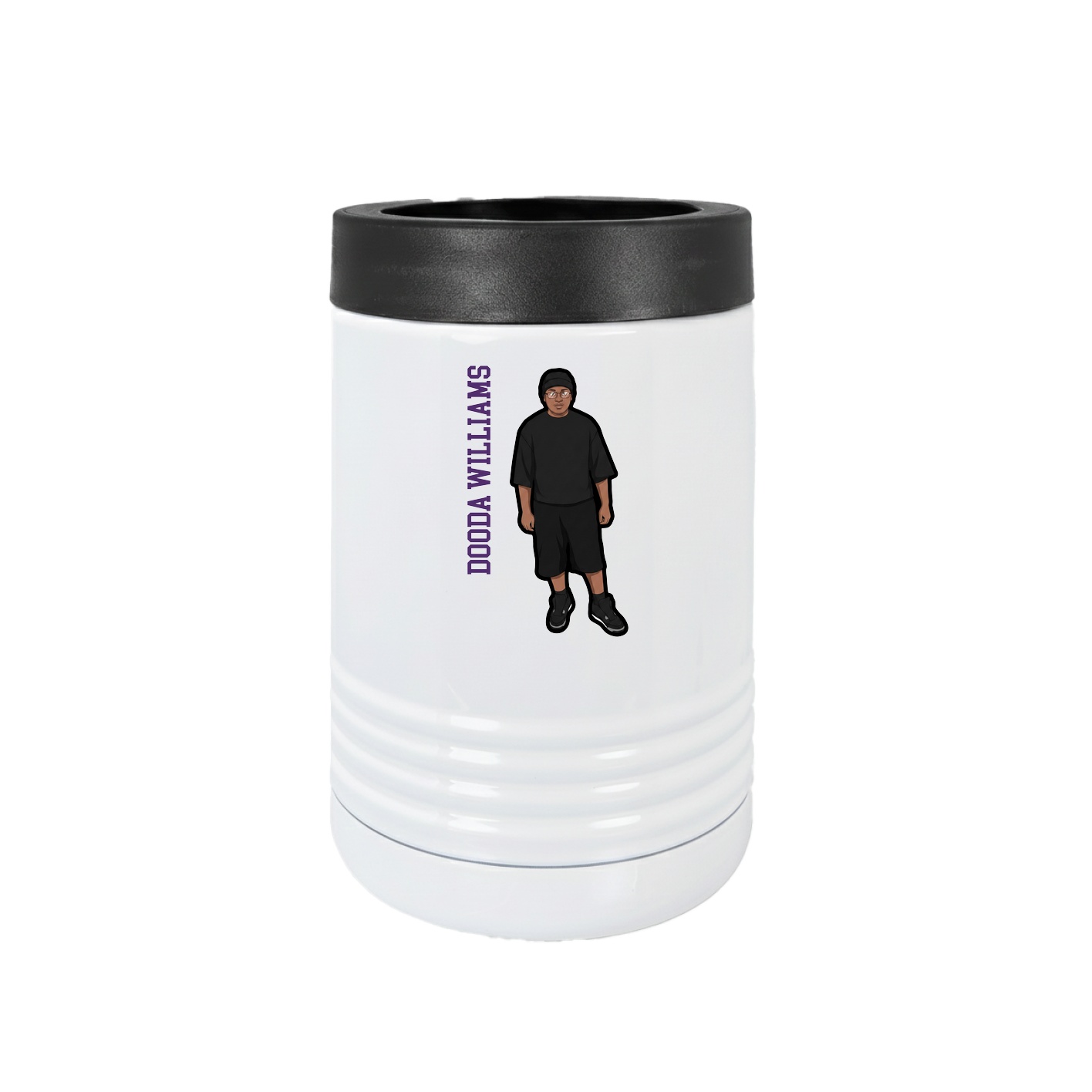 Beverage Holder — Name Vertical in White