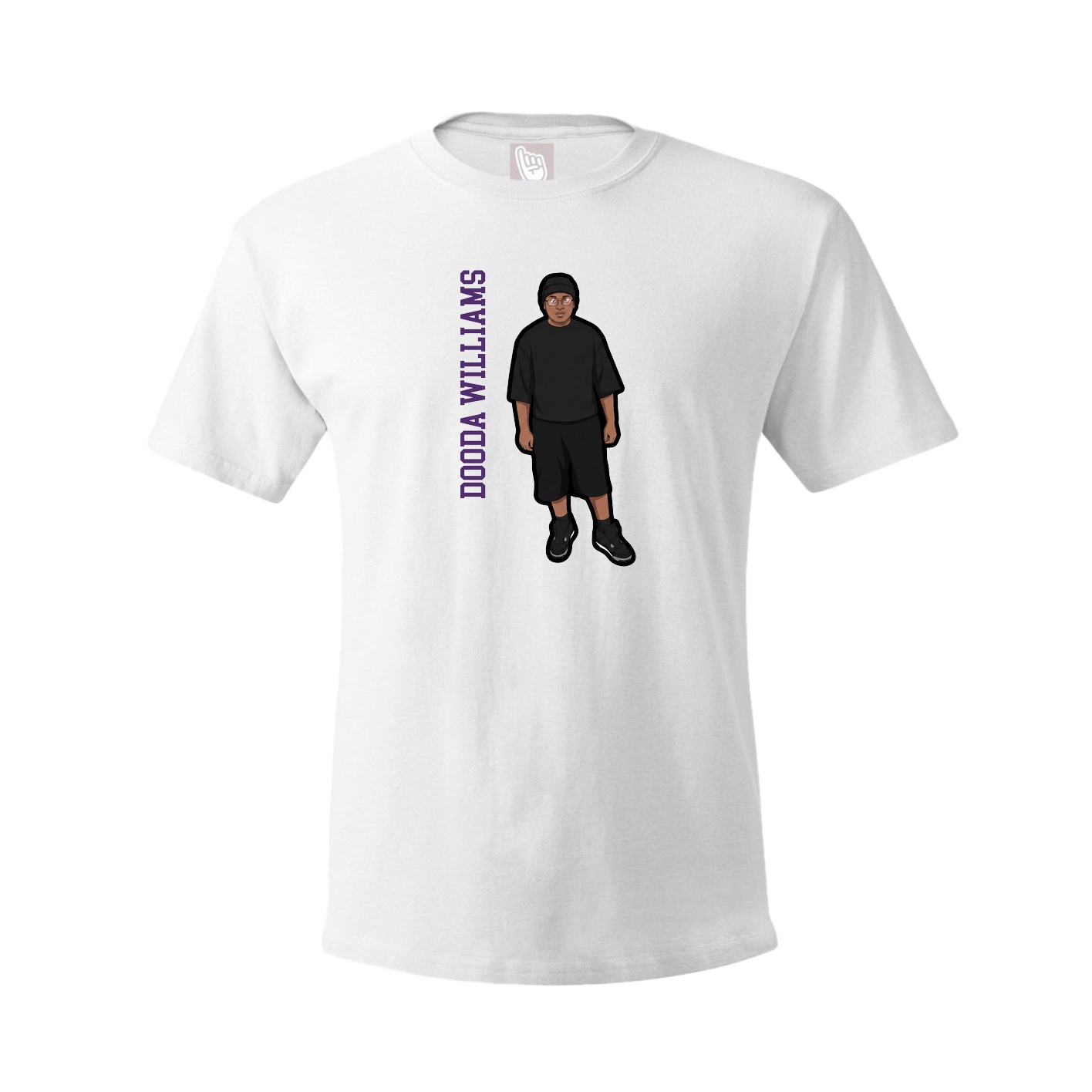 Tee — Name Vertical in White