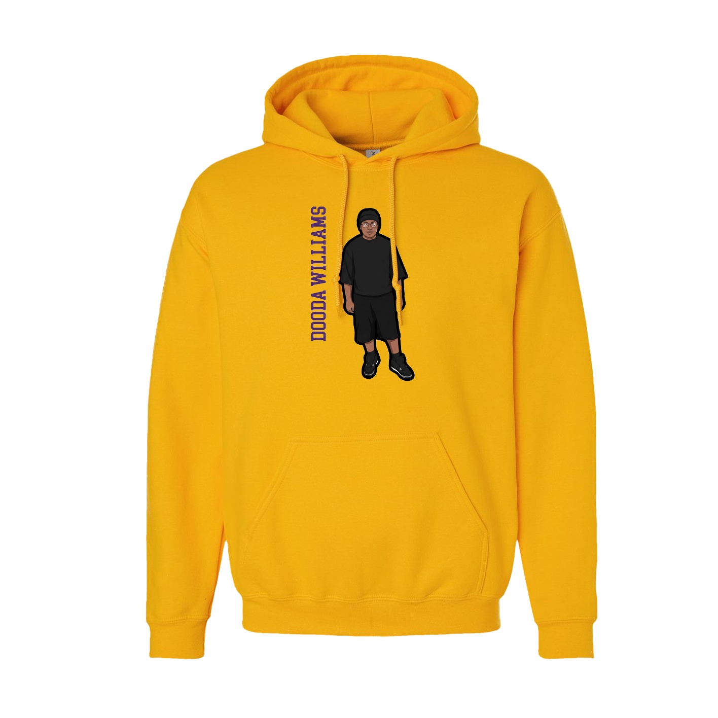 Hoodie — Name Vertical in Gold