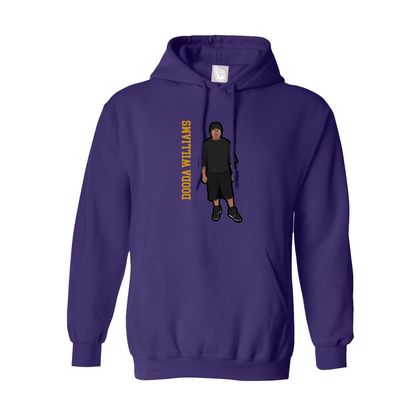 Youth Hoodie — Name Vertical in Purple