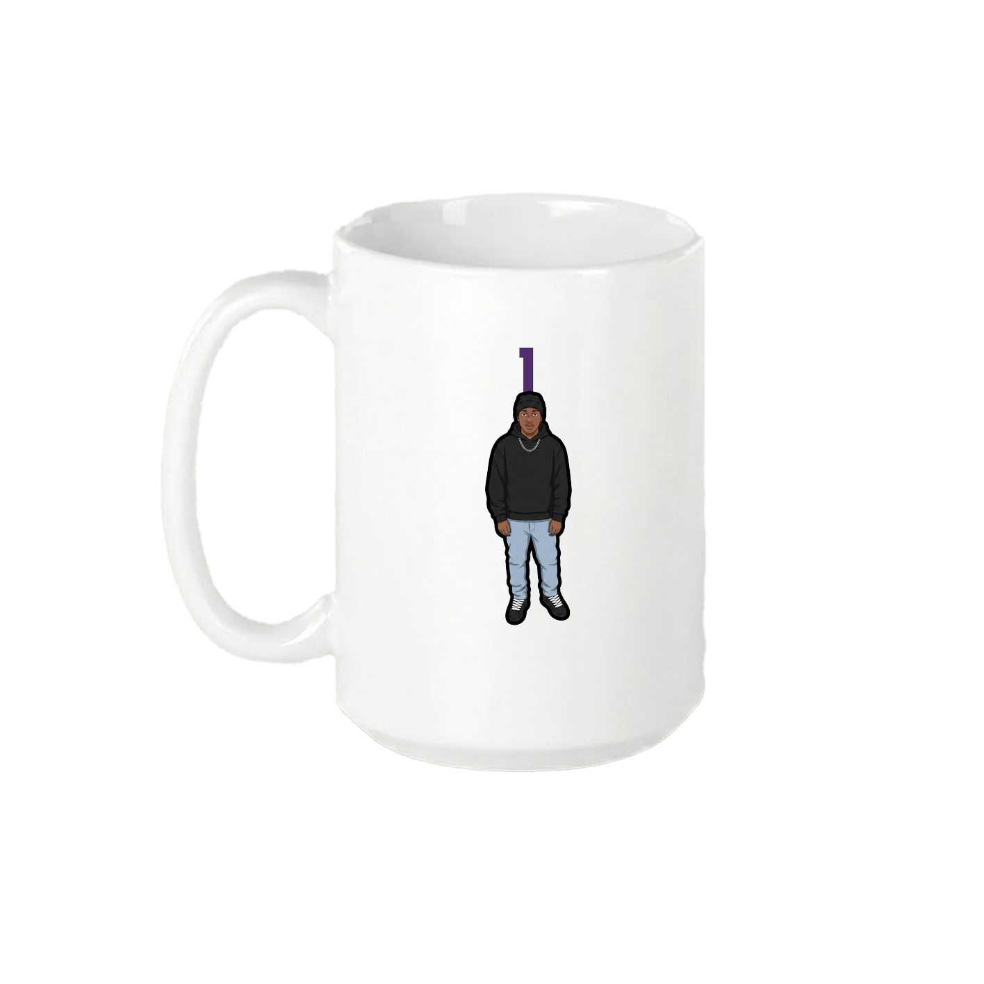 15oz Coffee Mug — Number Top in White