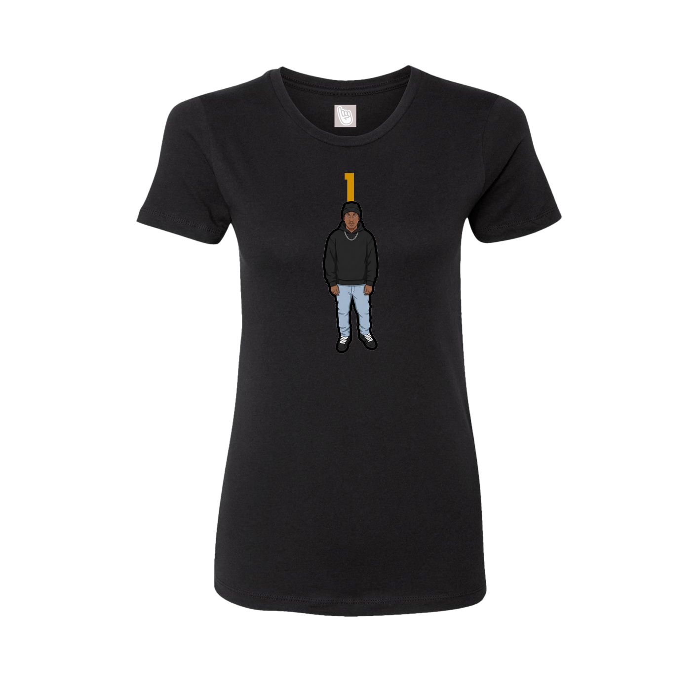 Womens Tee — Number Top in Black