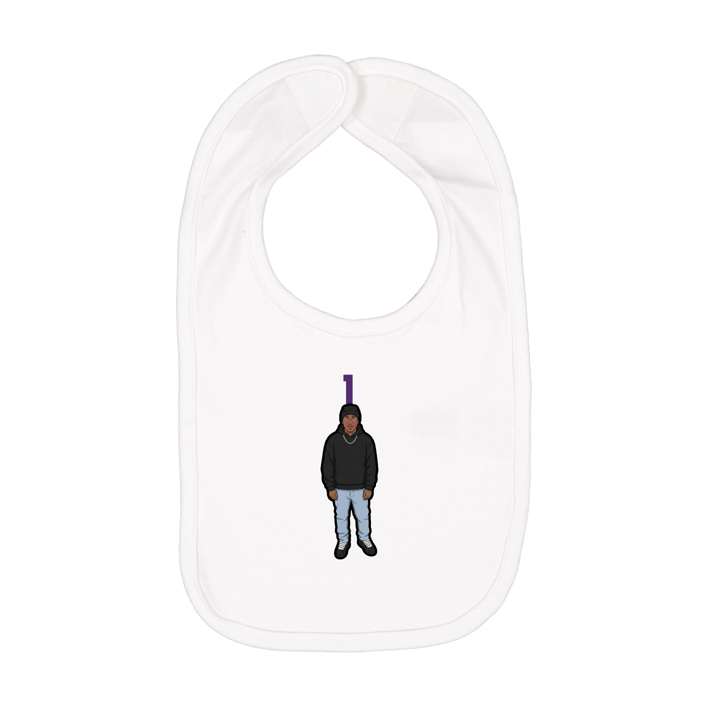 Infant Bib — Number Top in White