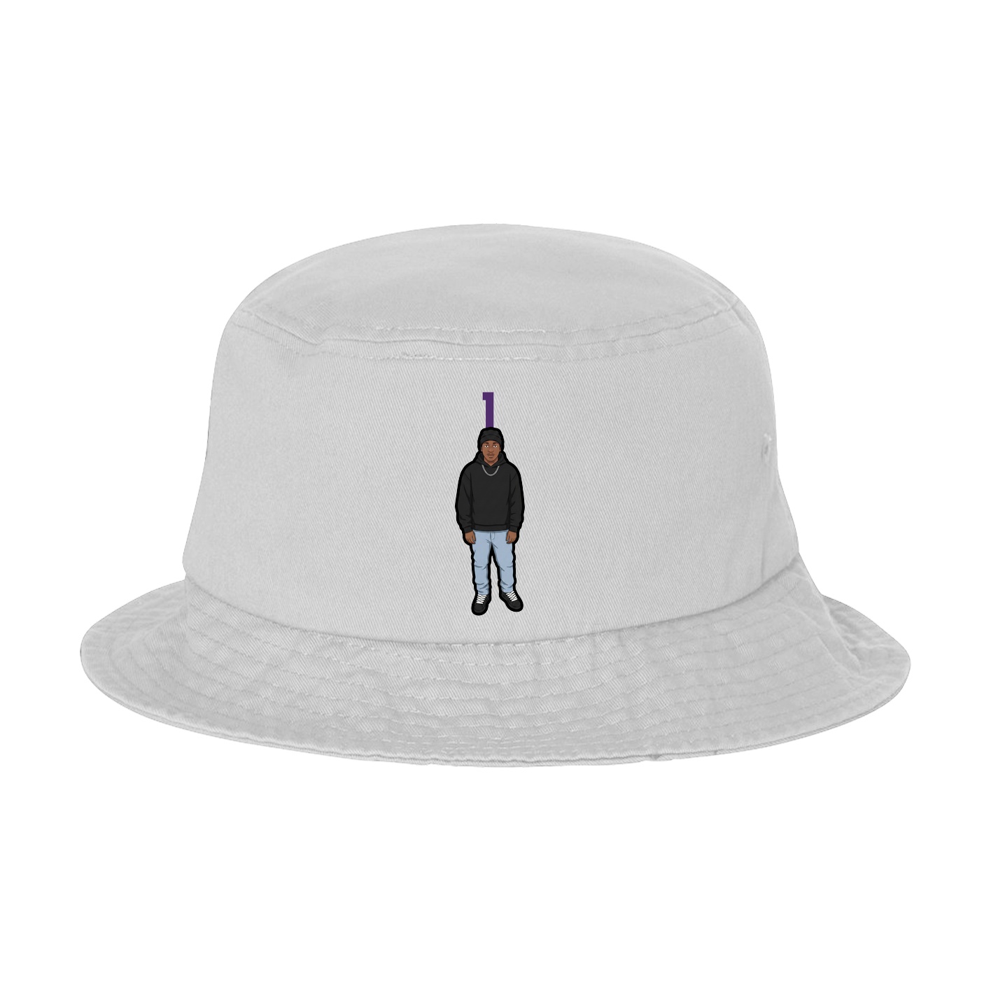 Bucket Cap — Number Top in White