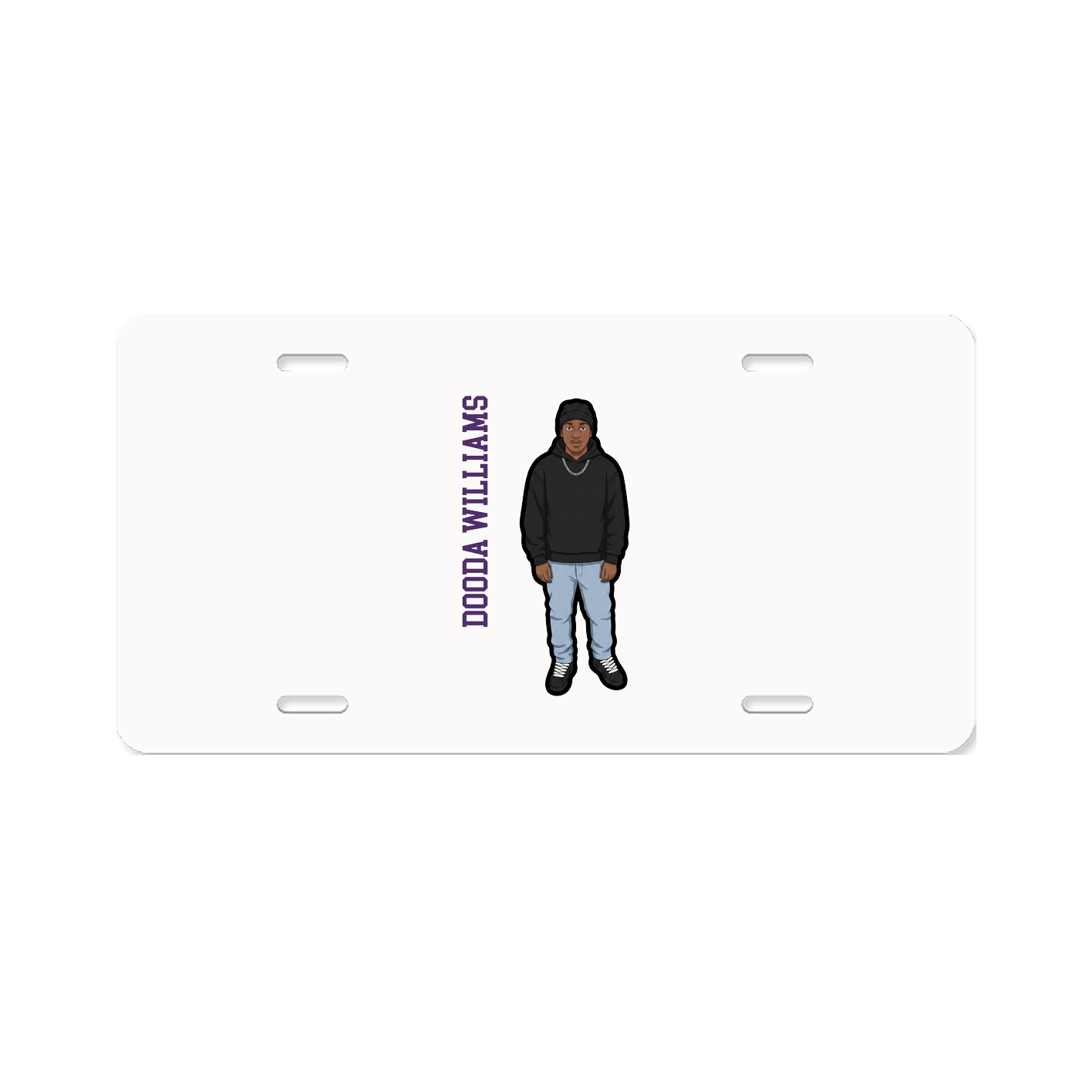 License Plate — Name Vertical in Classic