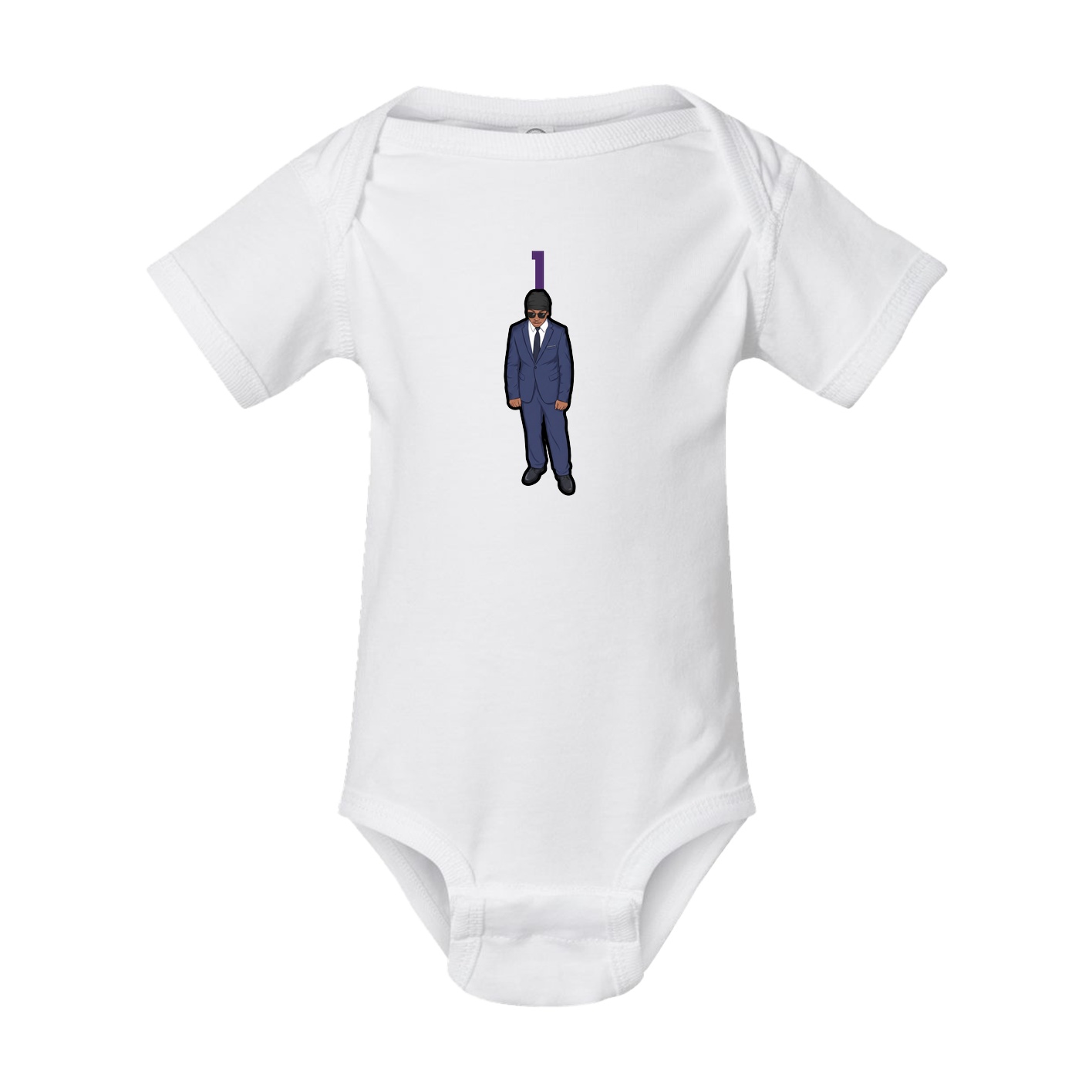 Baby Onesie — Number Top in White