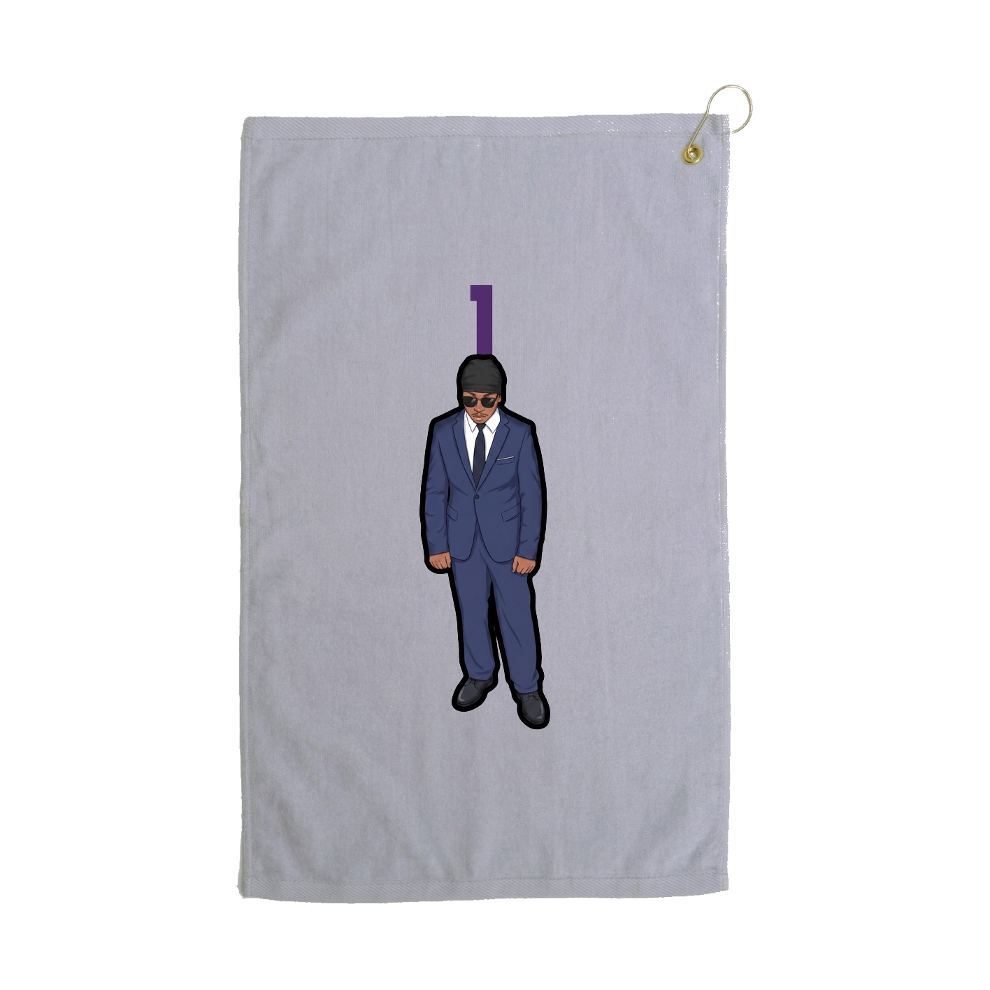 Golf Towel — Number Top in Grey