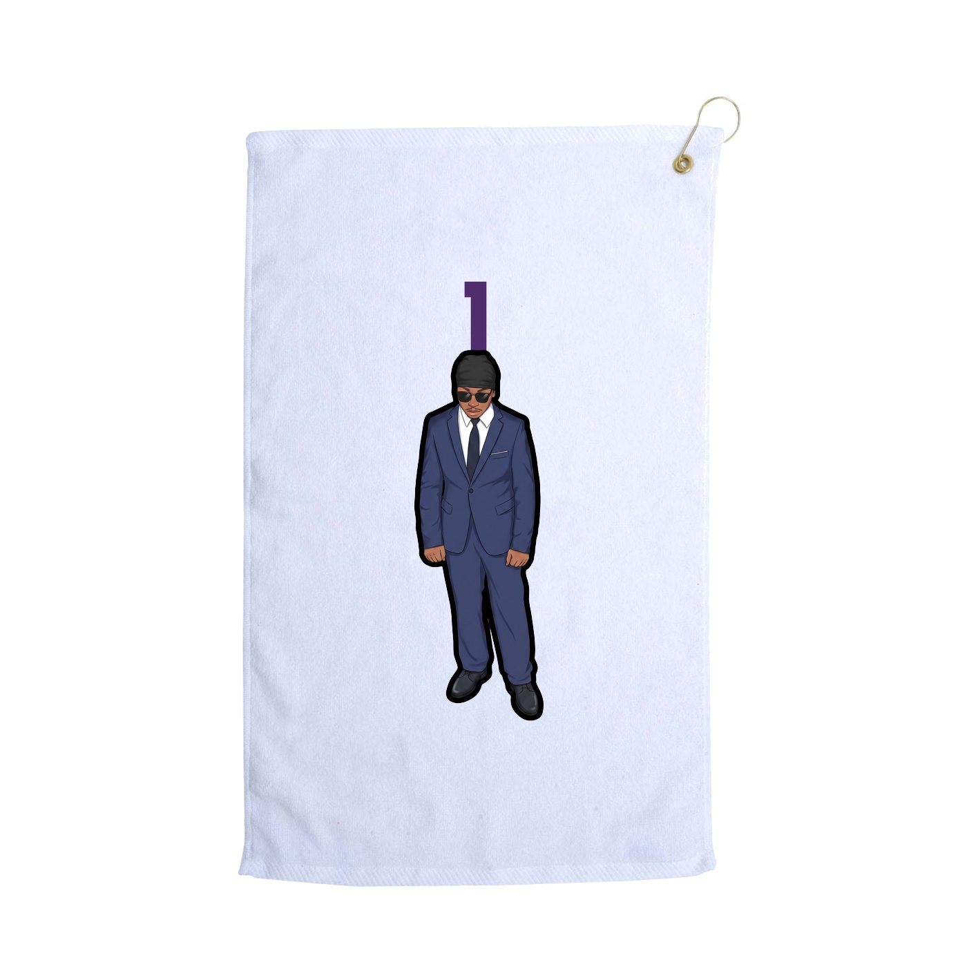 Golf Towel — Number Top in White