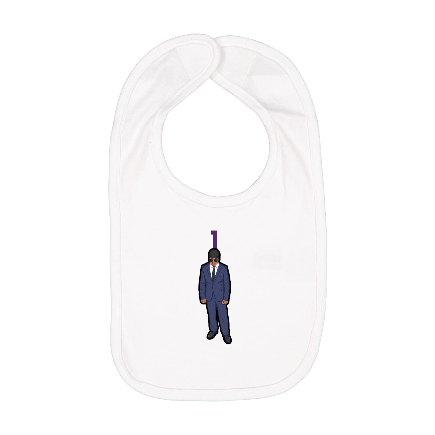 Infant Bib — Number Top in White