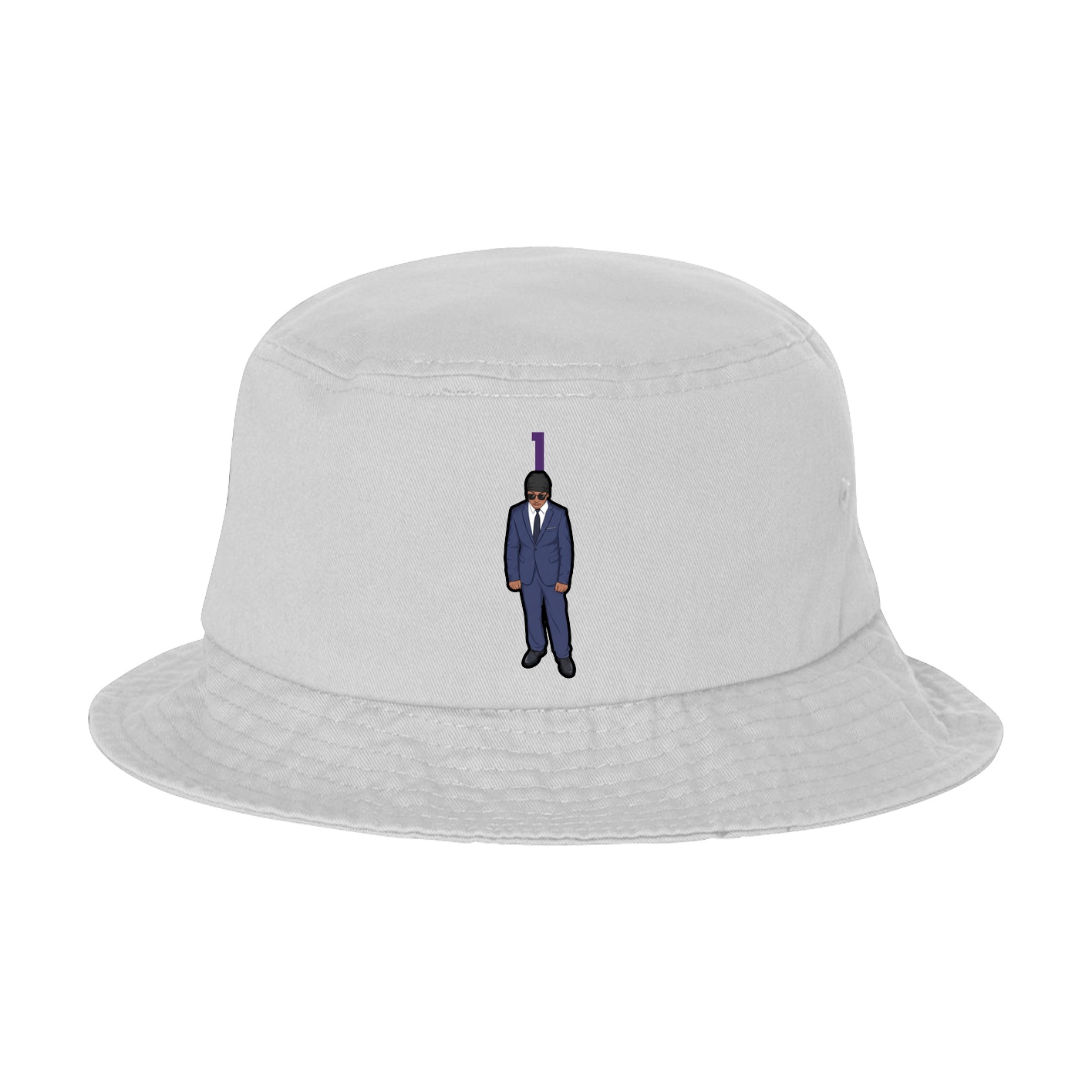 Bucket Cap — Number Top in White