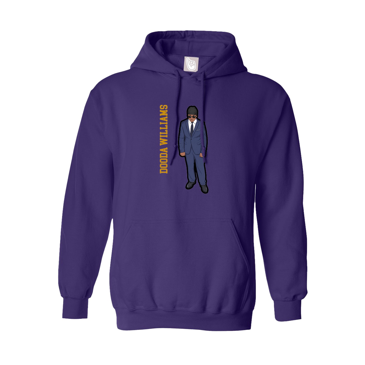 Hoodie — Name Vertical in Purple