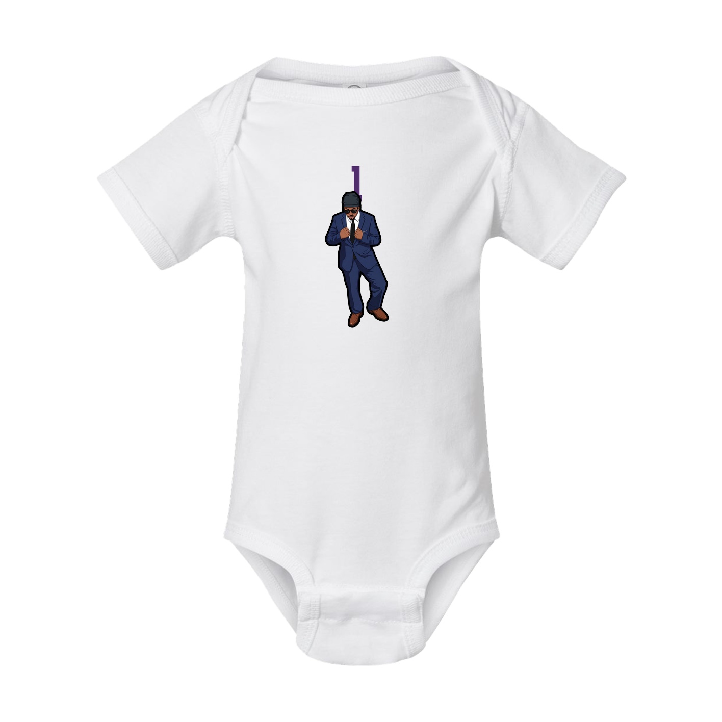 Baby Onesie — Number Top in White