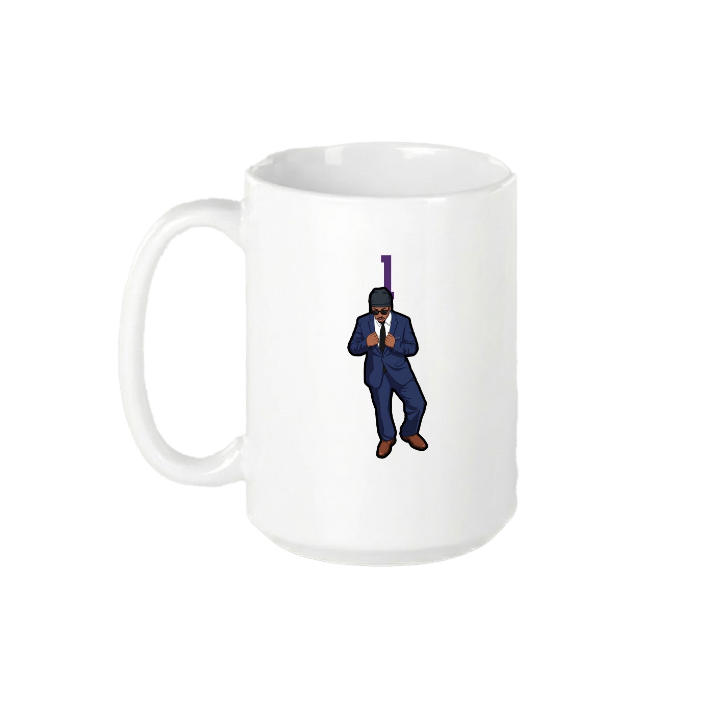 15oz Coffee Mug — Number Top in White