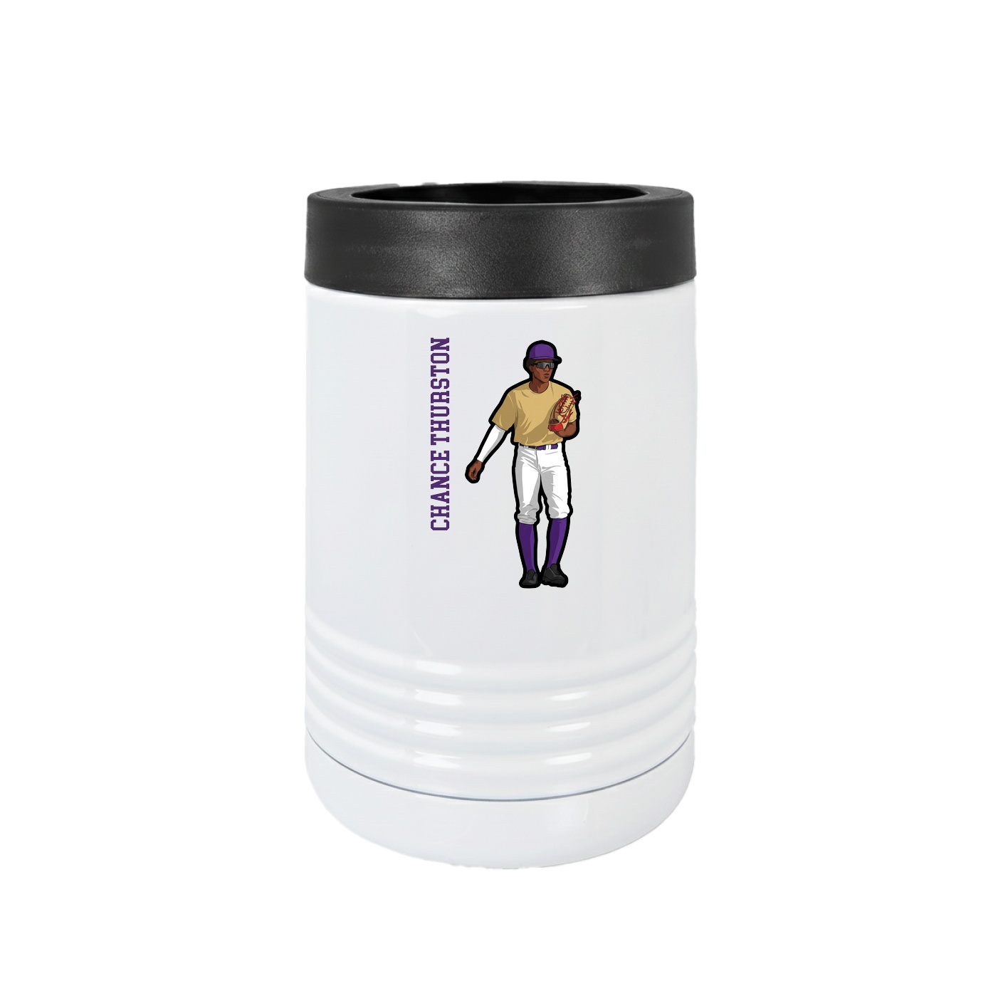 Beverage Holder — Name Vertical in White