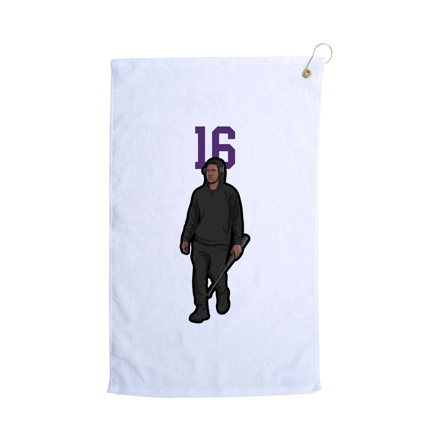 Golf Towel — Number Top in White