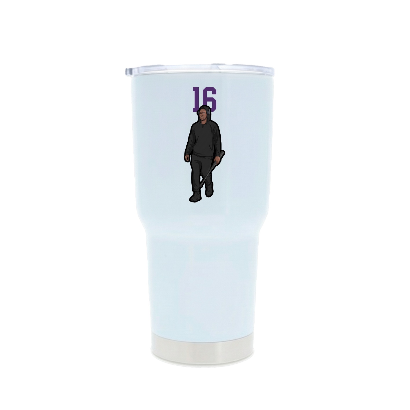 30oz Stainless Steel Tumbler — Number Top in White