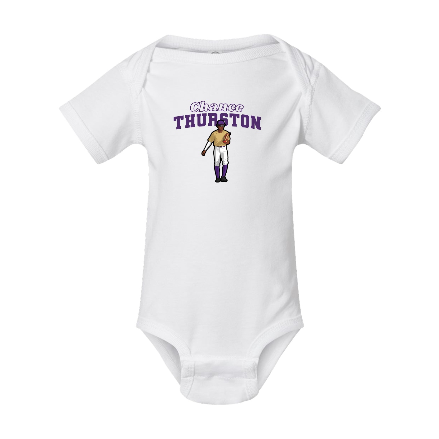 Baby Onesie — Name Arch in White