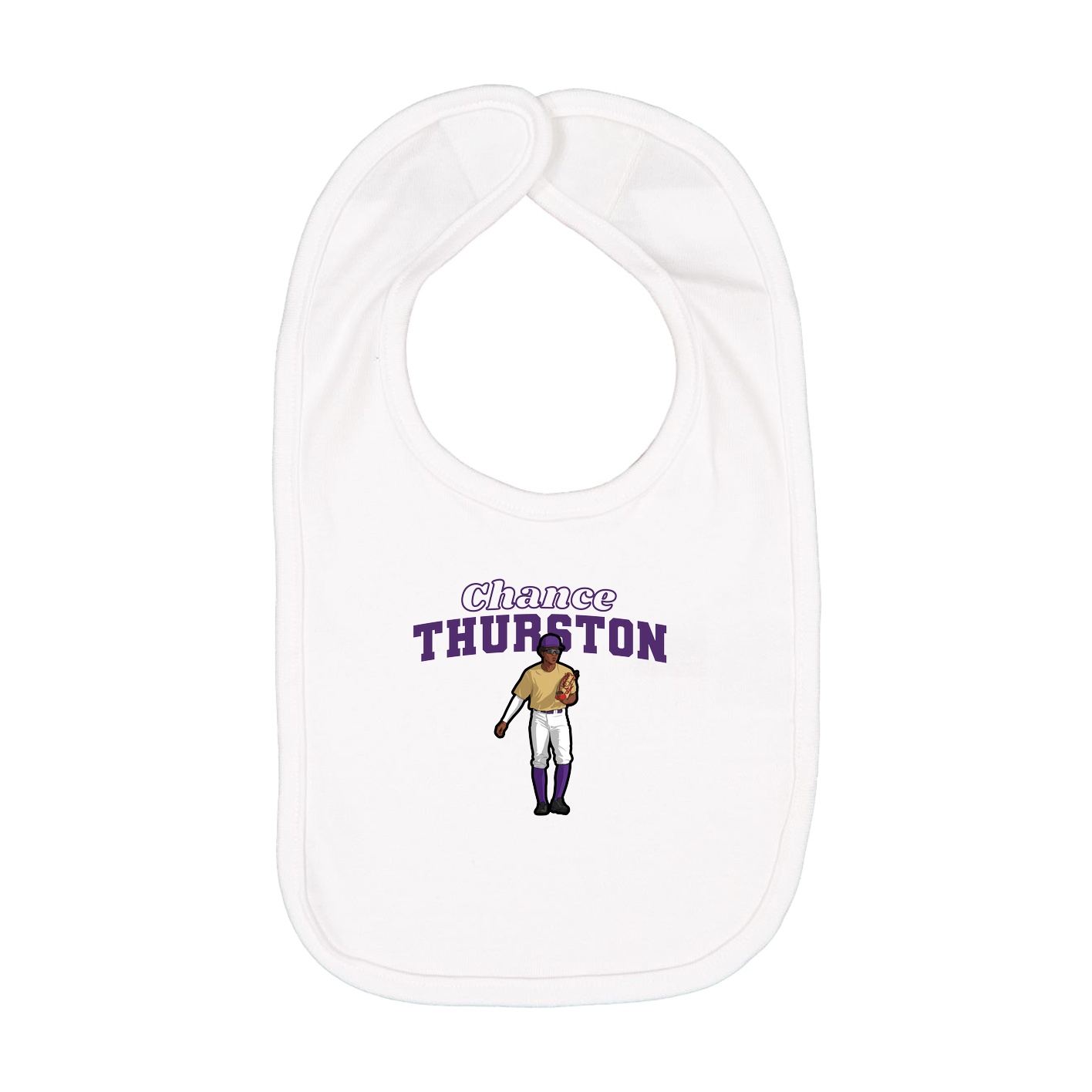 Infant Bib — Name Arch in White