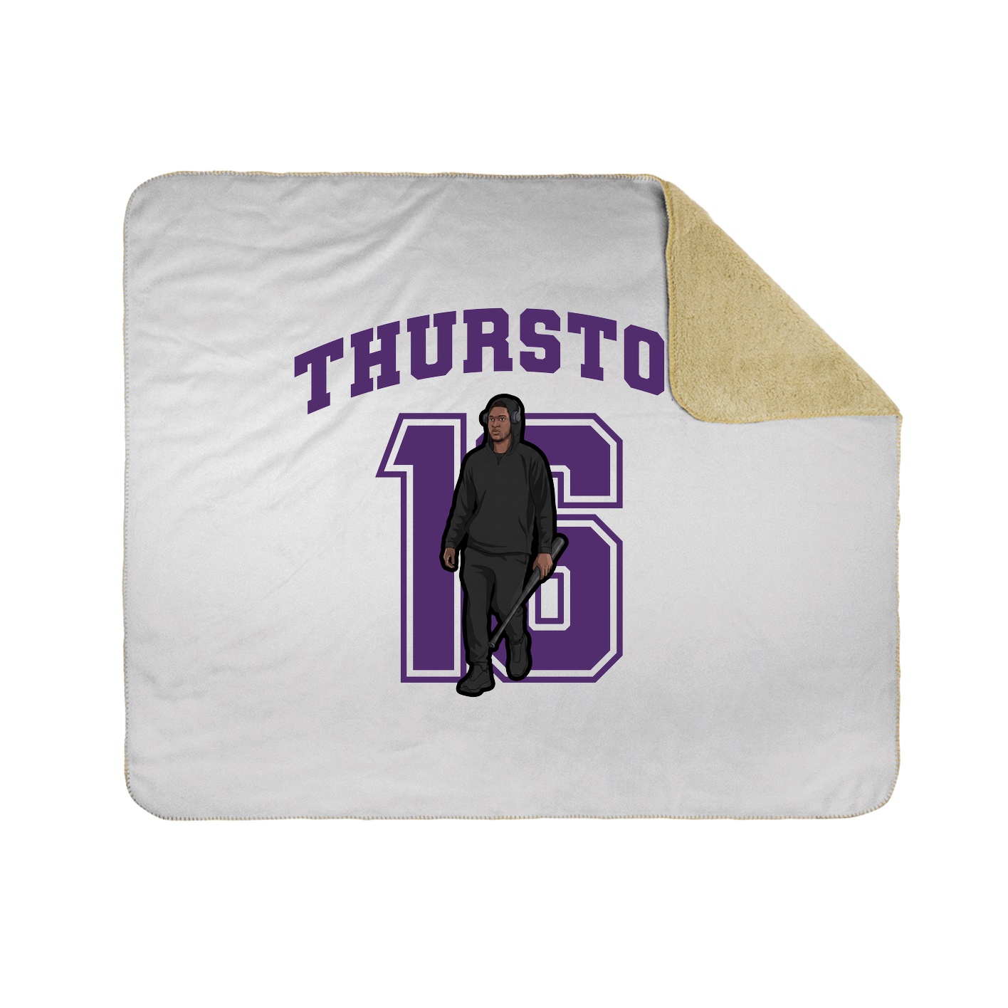 Throw Blanket — Number in White