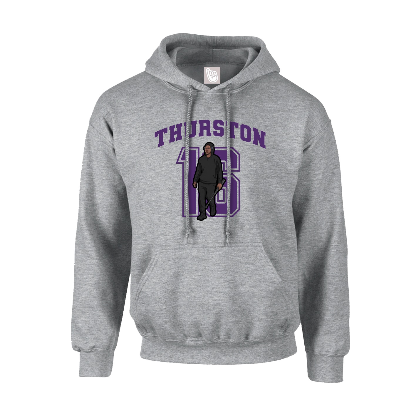 Hoodie — Number in Grey