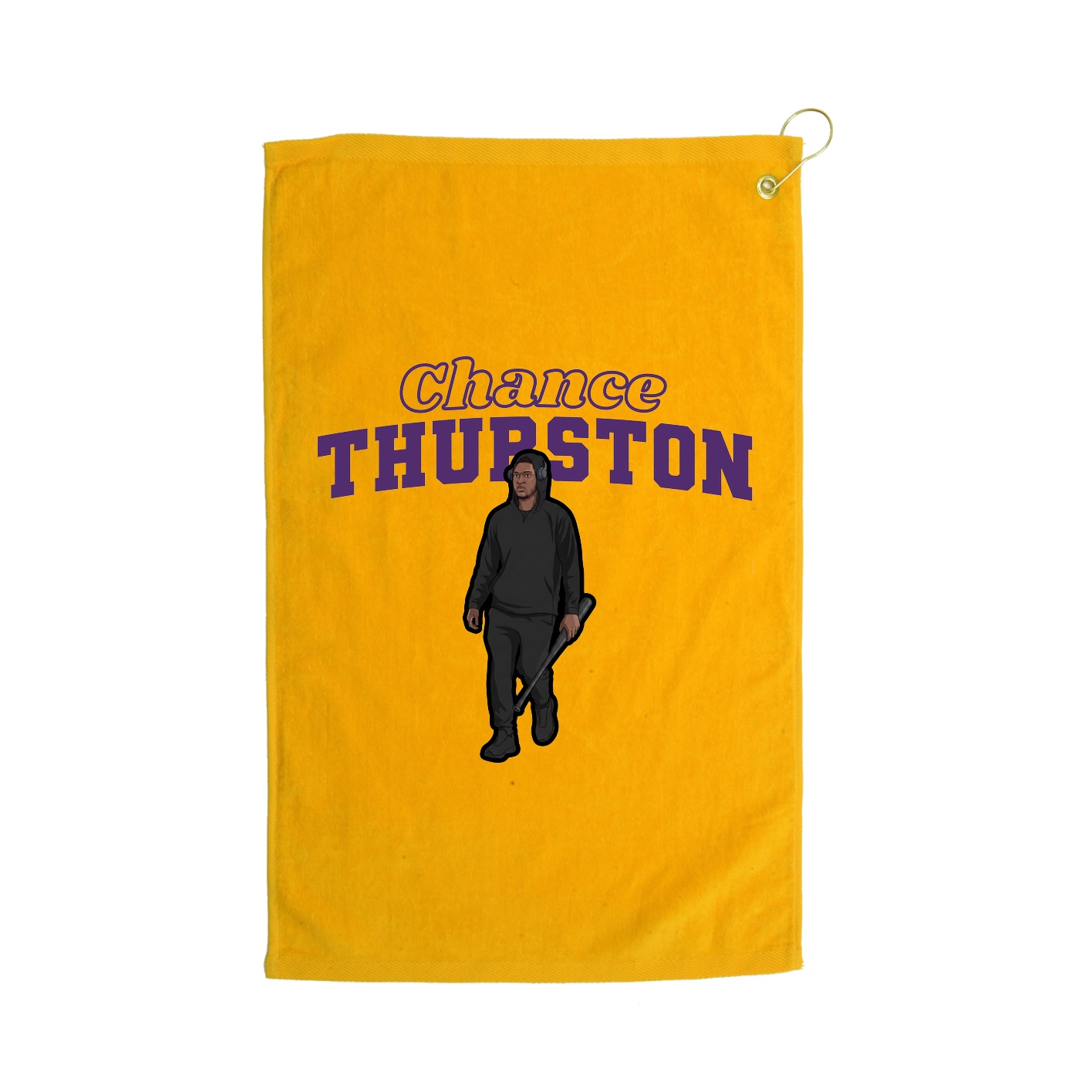 Golf Towel — Name Arch in Gold