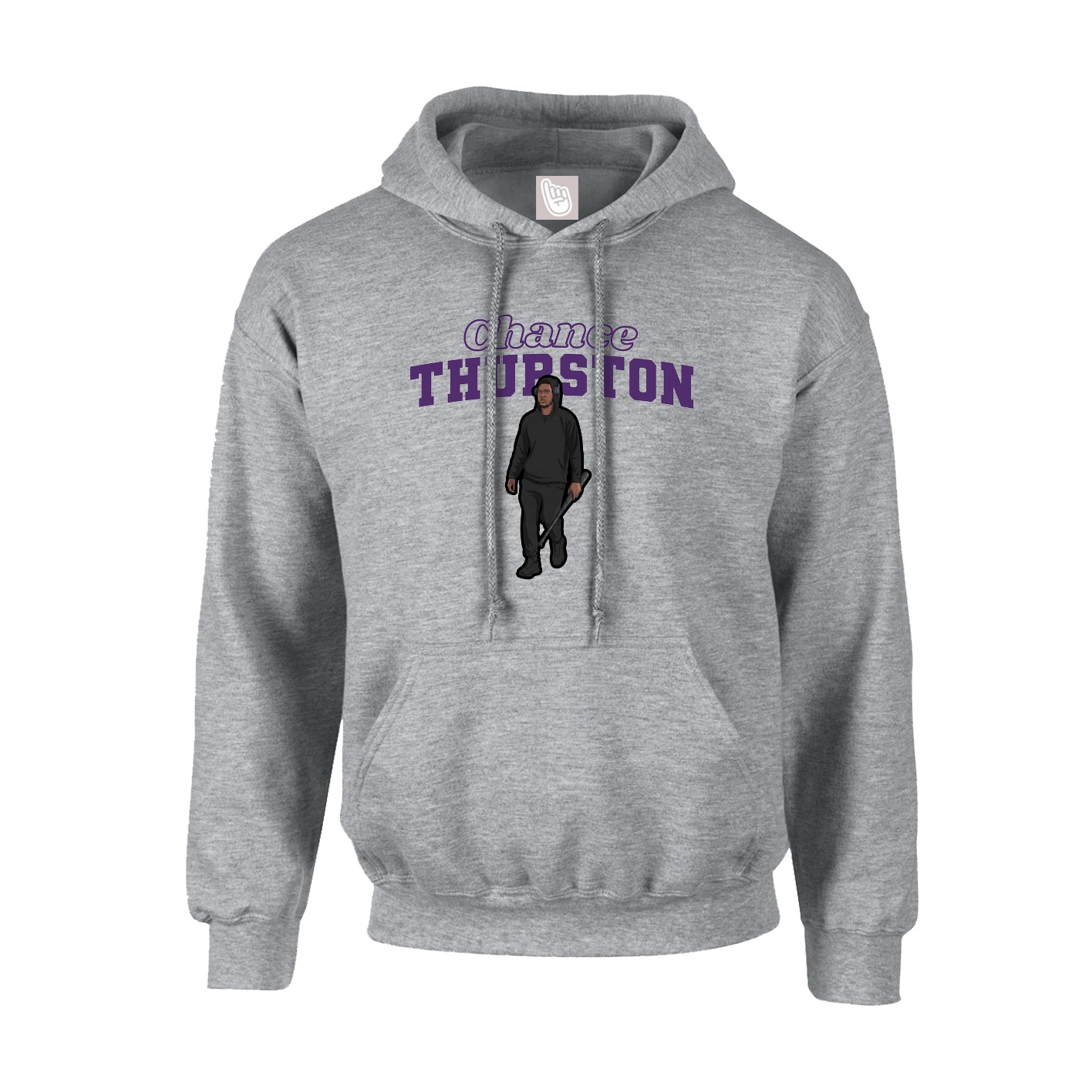 Youth Hoodie — Name Arch in Grey